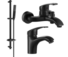 Mexen Fabia DB72 bath set, black - 746503DB72-70