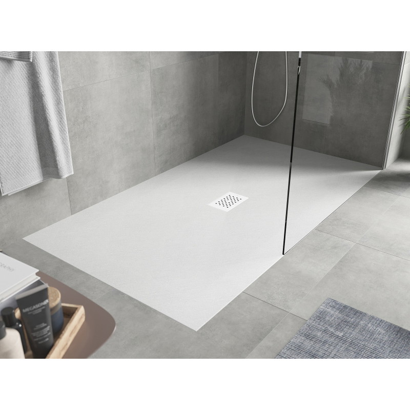 Mexen Hugo rectangular SMC shower tray 160 x 100 cm, white, white cover - 42101016-W