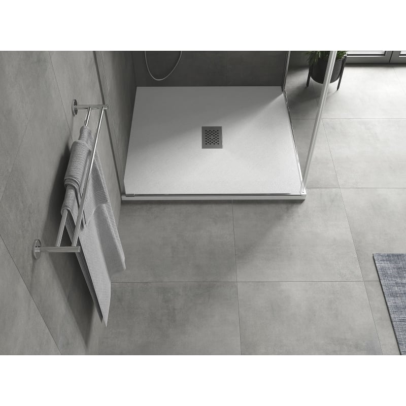 Mexen Hugo SMC Square Shower Tray 100 x 100 cm, White, Inox Cover - 42101010-X