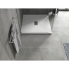 Mexen Hugo square SMC shower tray 100 x 100 cm, white, inox cover - 42101010-X