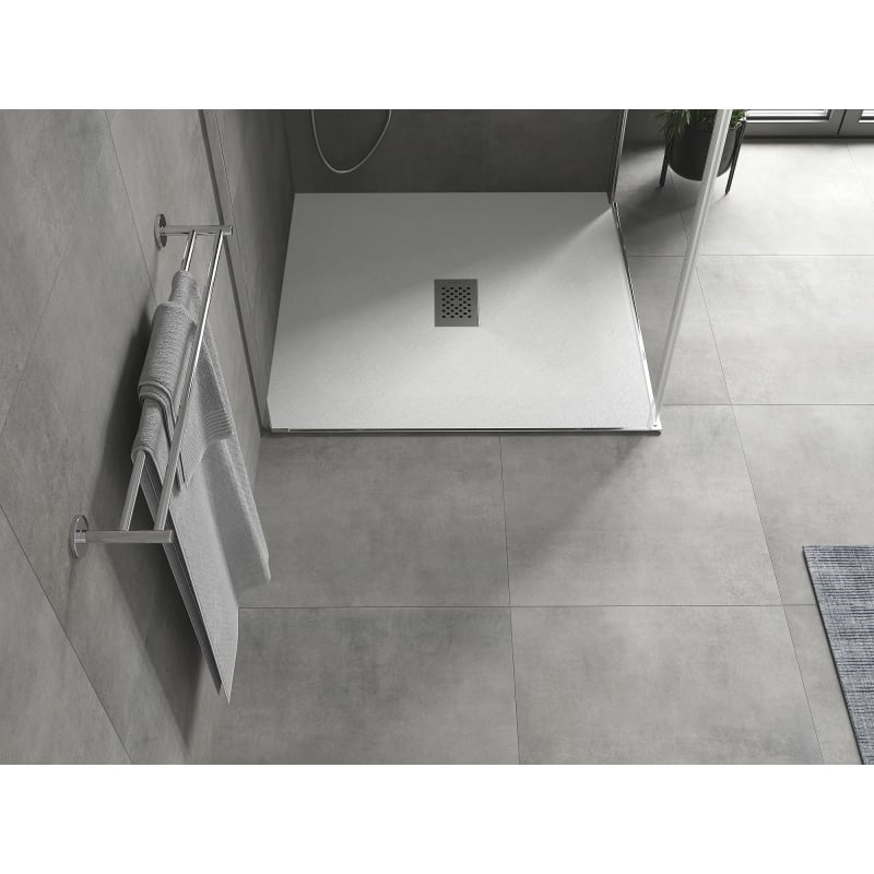 Mexen Hugo SMC Square Shower Tray 100 x 100 cm, White, Inox Cover - 42101010-X
