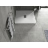 Mexen Hugo square SMC shower tray 100 x 100 cm, white, inox cover - 42101010-X