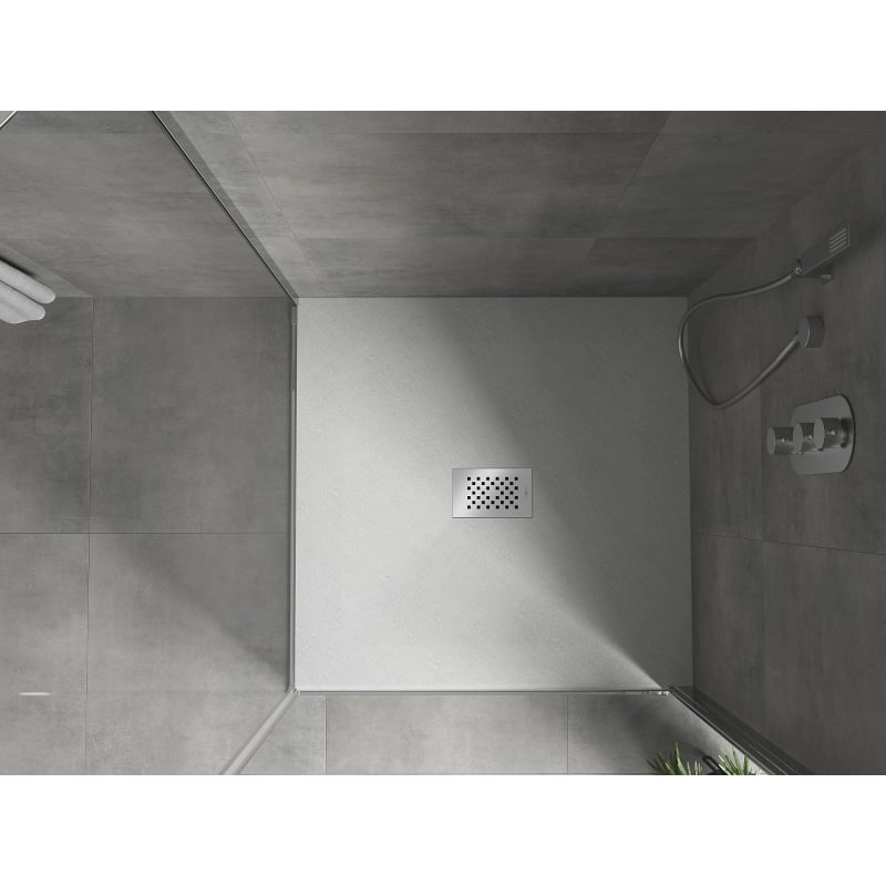 Mexen Hugo SMC Square Shower Tray 100 x 100 cm, White, Inox Cover - 42101010-X