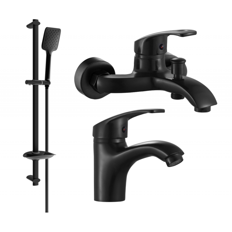 Mexen Fabia DB62 bath set, black - 746503DB62-70
