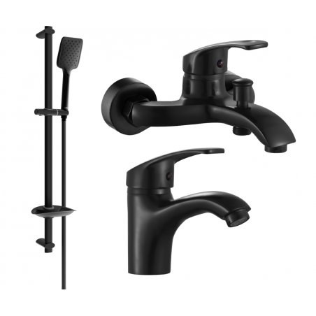 Mexen Fabia DB62 bath set, black - 746503DB62-70