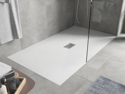 Mexen Hugo rectangular SMC shower tray 150 x 100 cm, white, inox cover - 42101015-X