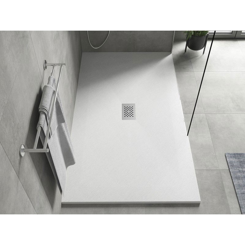 Mexen Hugo rectangular SMC shower tray 150 x 100 cm, white, inox cover - 42101015-X