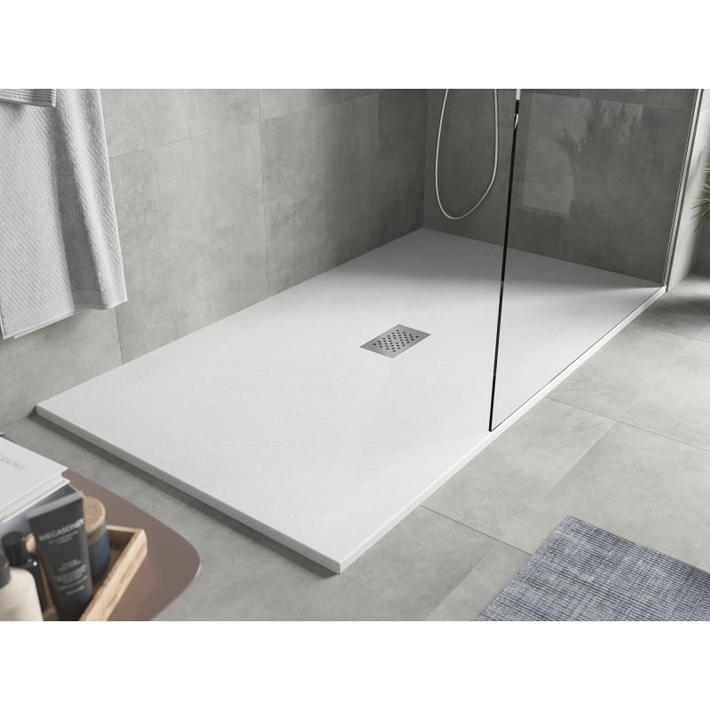 Mexen Hugo SMC Rectangular Shower Tray 180 x 100 cm, White, Inox Cover - 42101018-X