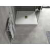 Mexen Hugo square shower tray SMC 100 x 100 cm, white, golden cover - 42101010-G