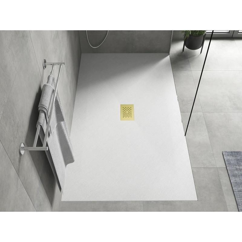 Mexen Hugo SMC rectangular shower tray 180 x 100 cm, white, gold cover - 42101018-G