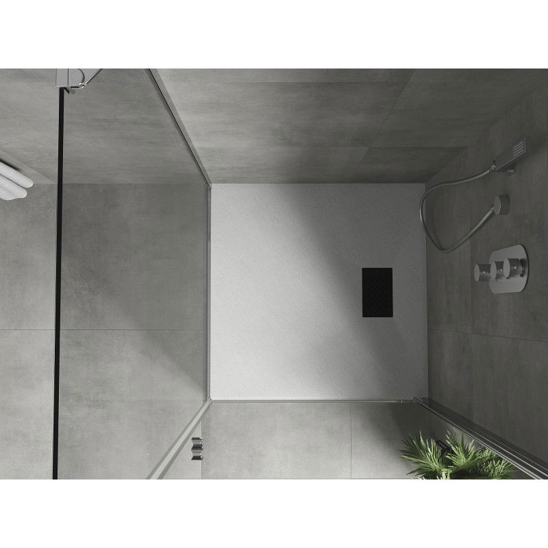 Mexen Hugo SMC Square Shower Tray 70 x 70 cm, White, Black Cover - 42107070-B