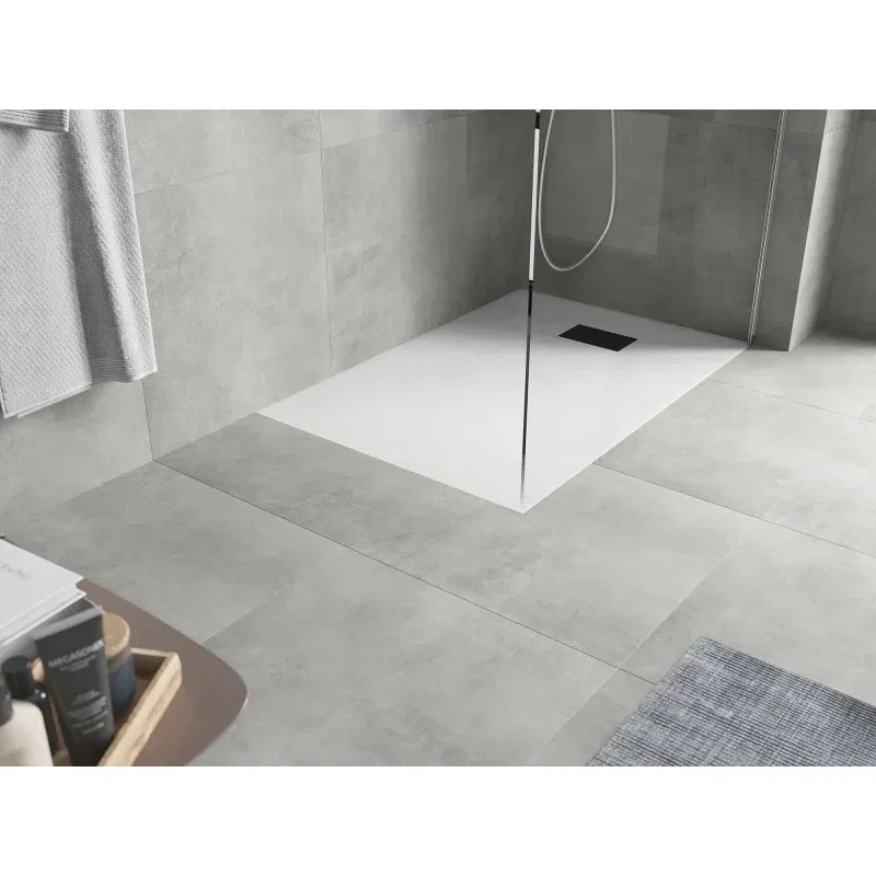 Mexen Hugo rectangular shower tray SMC 80 x 70 cm, white, black cover - 42107080-B