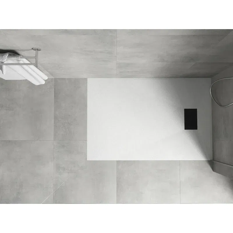 Mexen Hugo Rectangular Shower Tray SMC 110 x 70 cm, White, Black Cover - 42107011-B