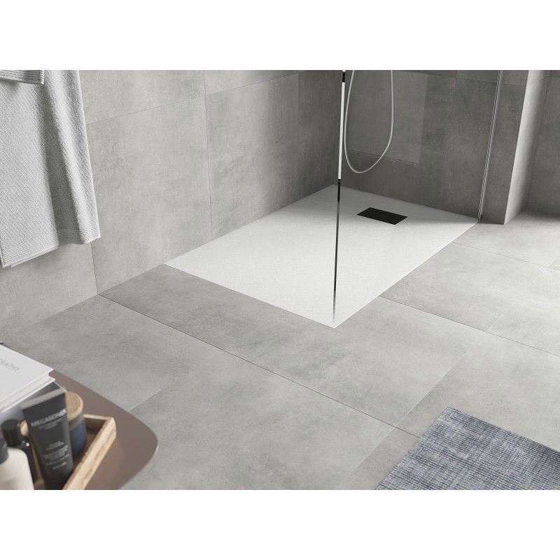 Mexen Hugo rectangular shower tray SMC 120 x 70 cm, white, black cover - 42107012-B