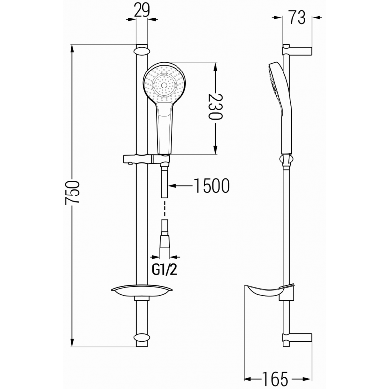 Mexen Fabia DB05 Bathtub Set, Black - 746503DB05-70