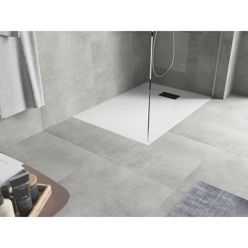Mexen Hugo rectangular shower tray SMC 130 x 70 cm, white, black cover - 42107013-B