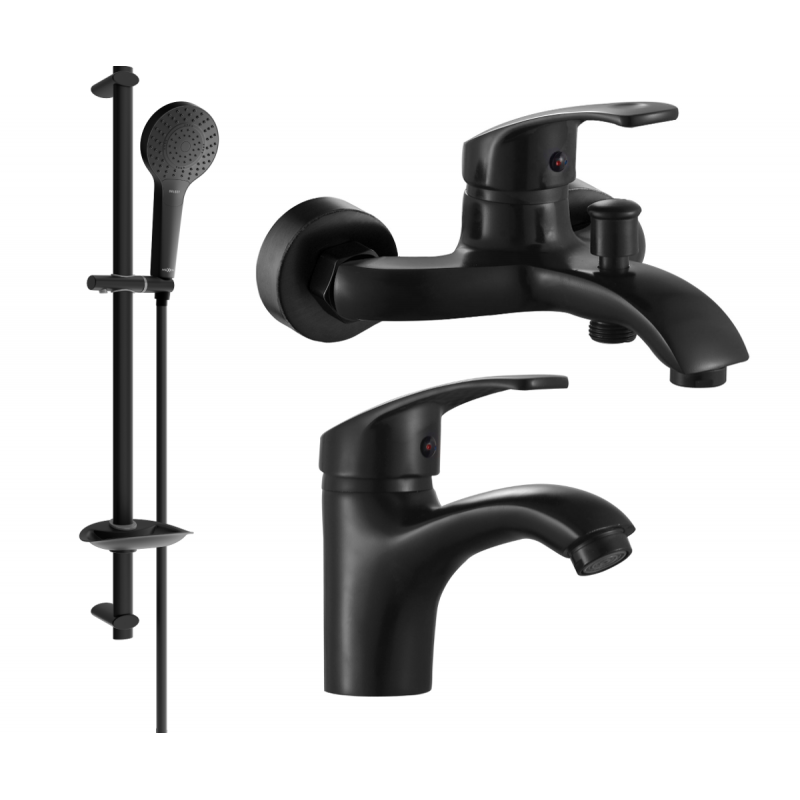 Mexen Fabia DB05 bath set, black - 746503DB05-70