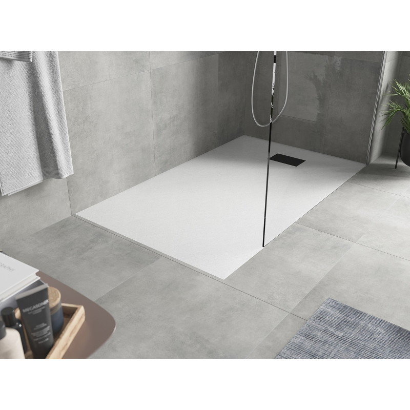 Mexen Hugo rectangular SMC shower tray 140 x 70 cm, white, black cover - 42107014-B