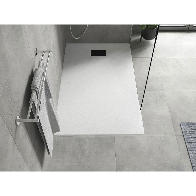 Mexen Hugo rectangular shower tray SMC 150 x 70 cm, white, black cover - 42107015-B