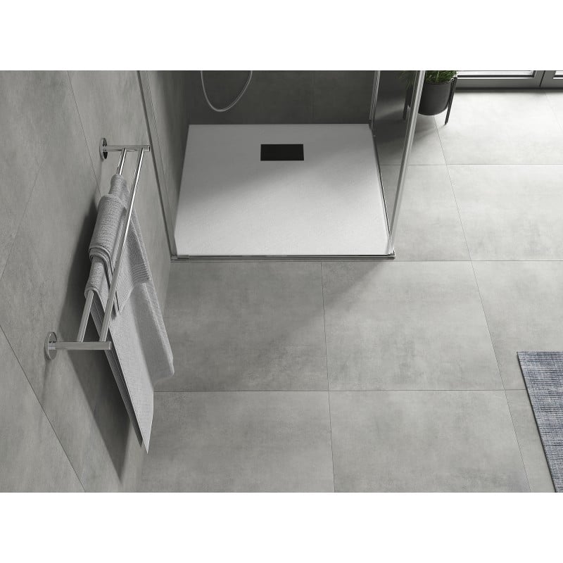 Mexen Hugo square shower tray SMC 80 x 80 cm, white, black cover - 42108080-B