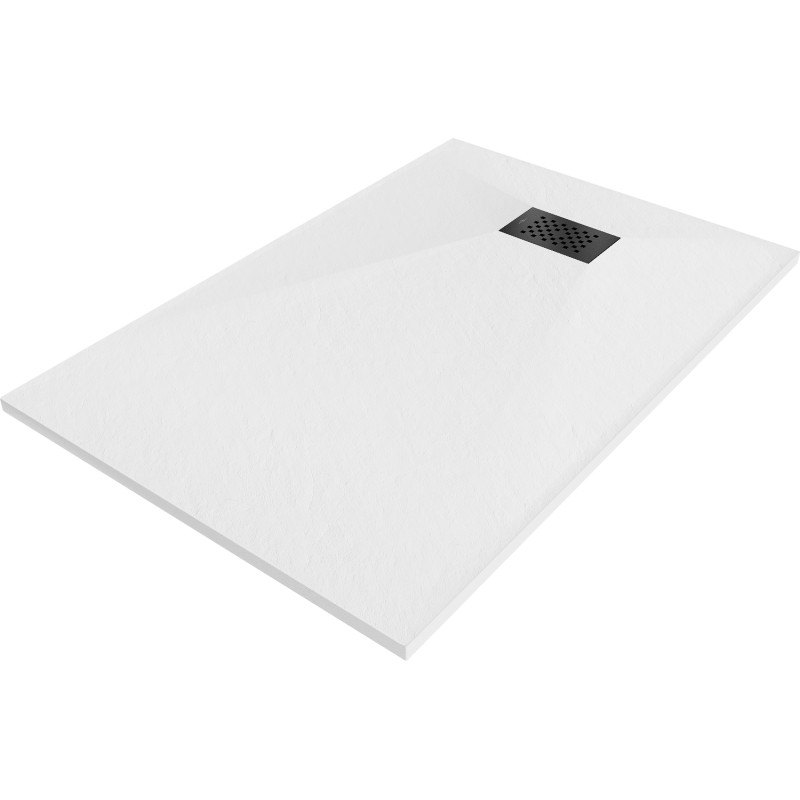 Mexen Hugo rectangular SMC shower tray 100 x 80 cm, white, black cover - 42108010-B