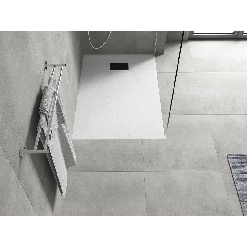 Mexen Hugo rectangular SMC shower tray 120 x 80 cm, white, black cover - 42108012-B