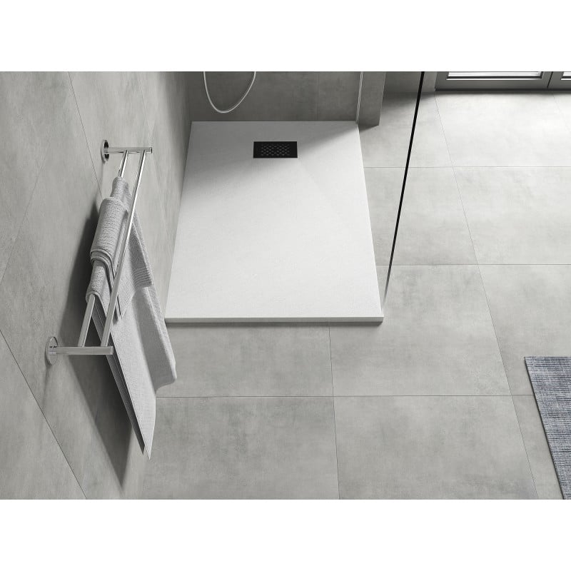 Mexen Hugo rectangular shower tray SMC 130 x 80 cm, white, black cover - 42108013-B