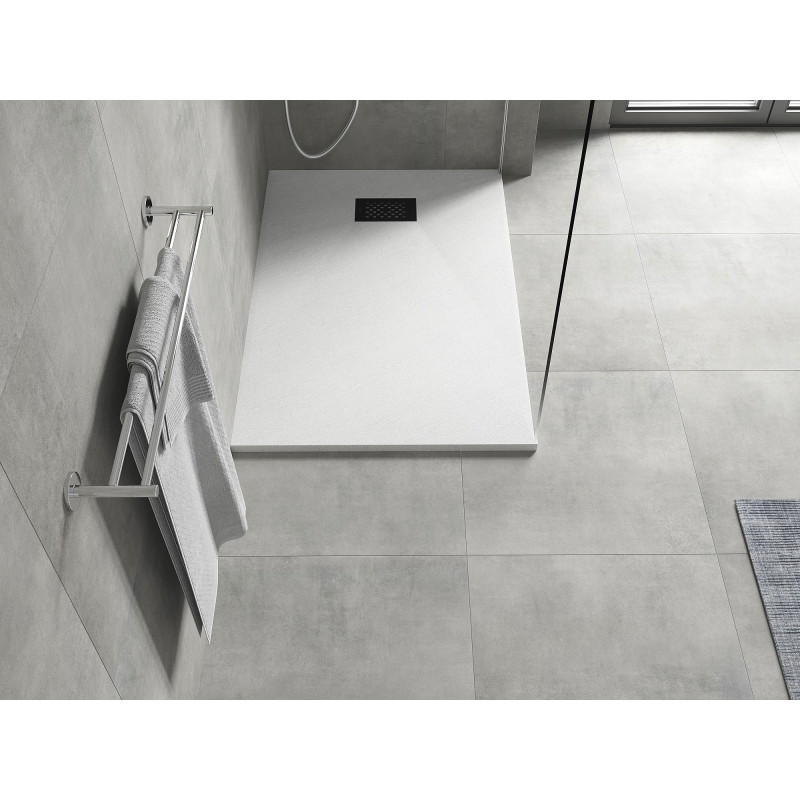 Mexen Hugo rectangular shower tray SMC 110 x 80 cm, white, black cover - 42108011-B