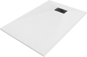 Mexen Hugo rectangular SMC shower tray 130 x 80 cm, white, black cover - 42108013-B