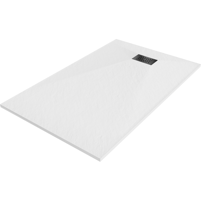 Mexen Hugo rectangular shower tray SMC 160 x 80 cm, white, black cover - 42108016-B