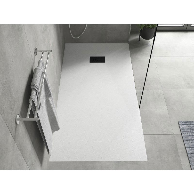 Mexen Hugo rectangular shower tray SMC 180 x 80 cm, white, black trim - 42108018-B