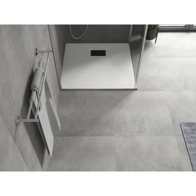 Mexen Hugo square shower tray SMC 90 x 90 cm, white, black cover - 42109090-B