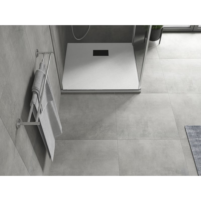 Mexen Hugo SMC Square Shower Tray 90 x 90 cm, White, Black Cover - 42109090-B