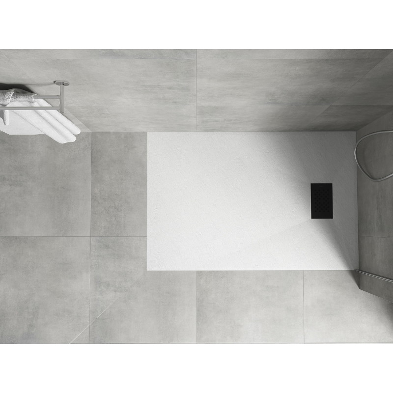 Mexen Hugo rectangular shower tray SMC 130 x 90 cm, white, black cover - 42109013-B