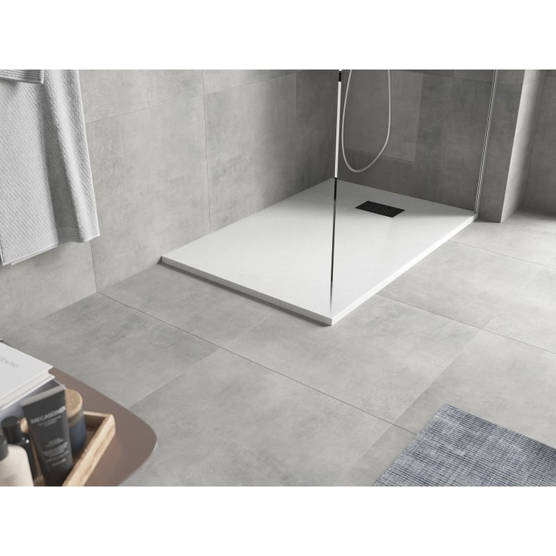 Mexen Hugo rectangular shower tray SMC 130 x 90 cm, white, black cover - 42109013-B