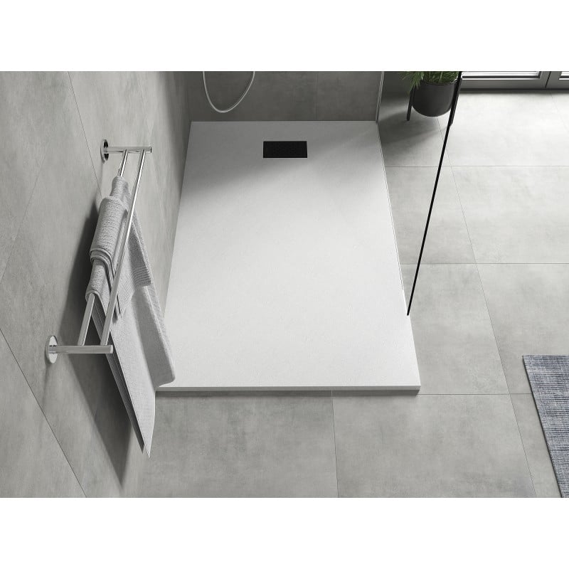 Mexen Hugo rectangular shower tray SMC 150 x 90 cm, white, black cover - 42109015-B