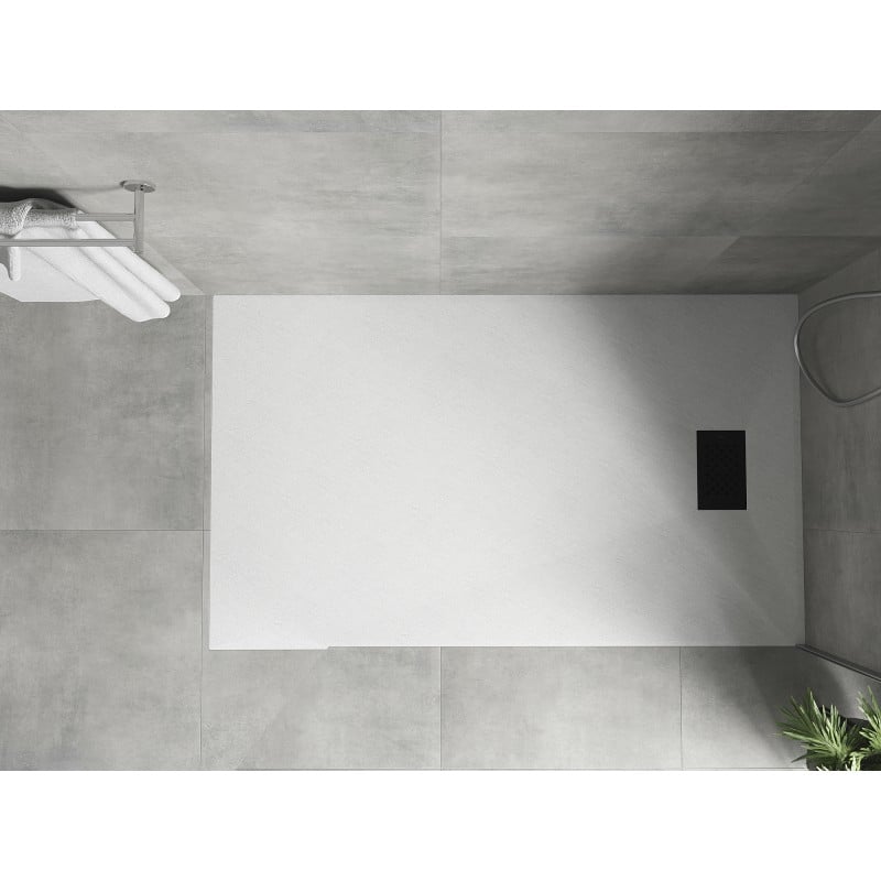 Mexen Hugo rectangular shower tray SMC 140 x 90 cm, white, black cover - 42109014-B