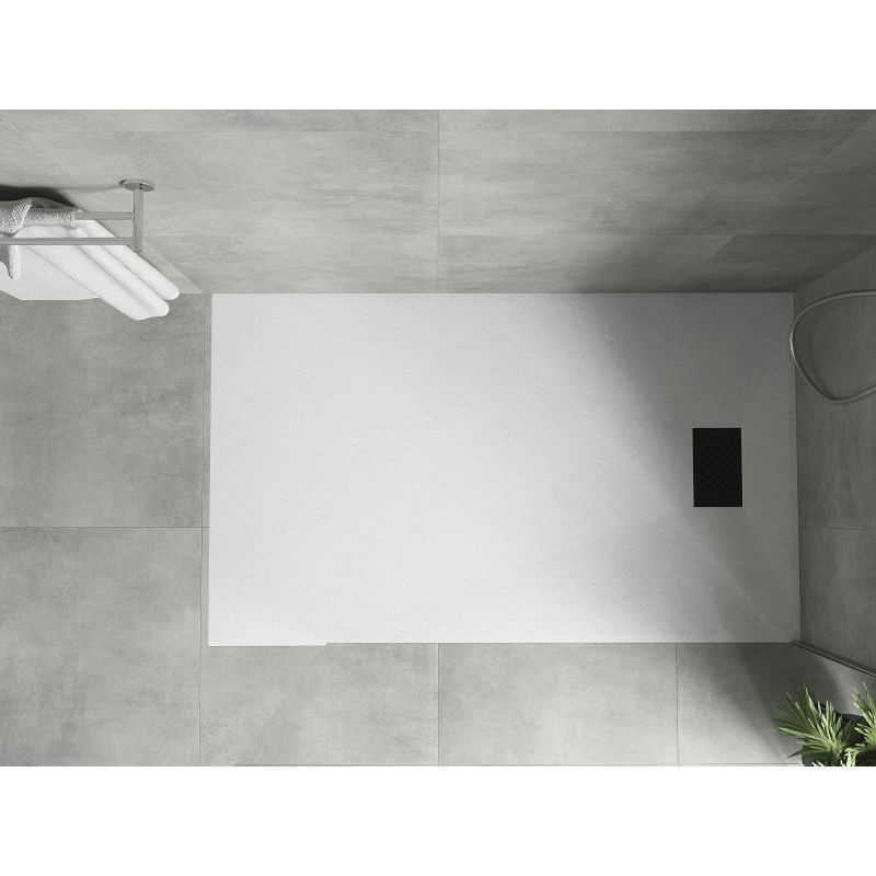 Mexen Hugo rectangular shower tray SMC 160 x 90 cm, white, black cover - 42109016-B