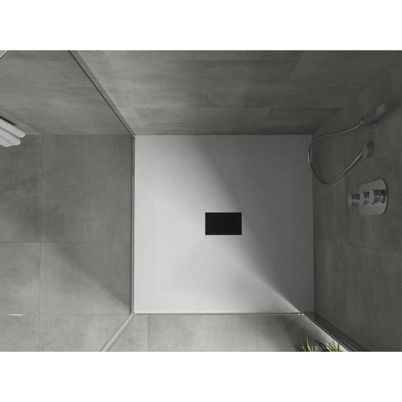 Mexen Hugo SMC square shower tray 100 x 100 cm, white, black cover - 42101010-B