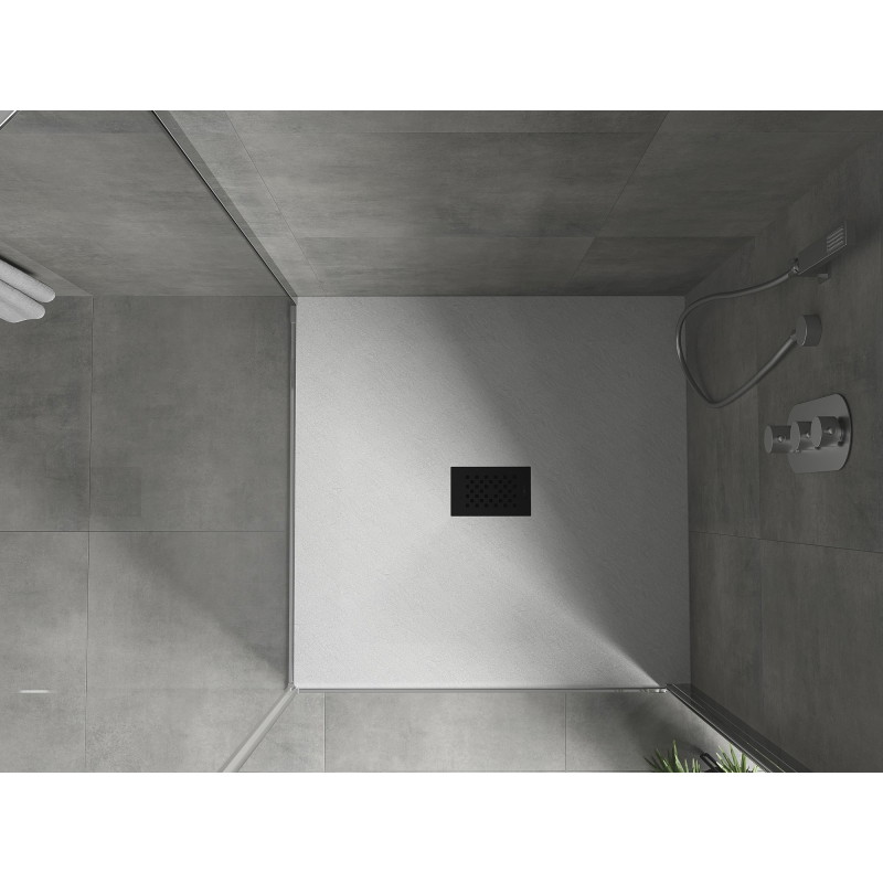Mexen Hugo Square Shower Tray SMC 100 x 100 cm, White, Black Cover - 42101010-B