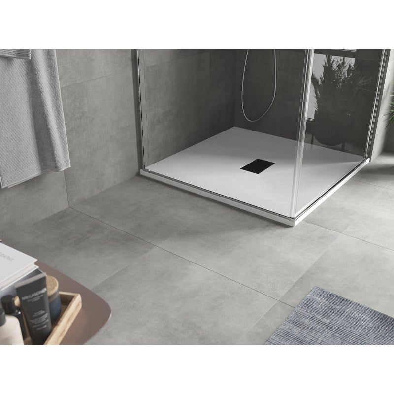 Mexen Hugo SMC square shower tray 100 x 100 cm, white, black cover - 42101010-B