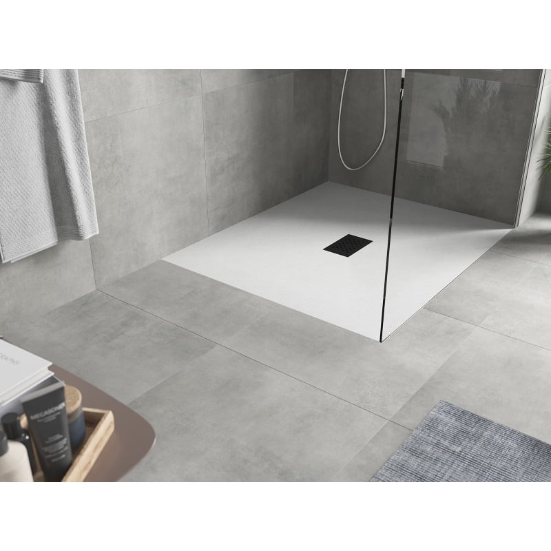 Mexen Hugo rectangular SMC shower tray 120 x 100 cm, white, black cover - 42101012-B