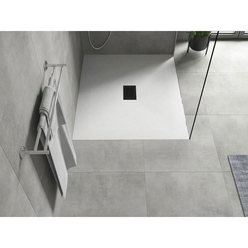 Mexen Hugo rectangular shower tray SMC 120 x 100 cm, white, black cover - 42101012-B