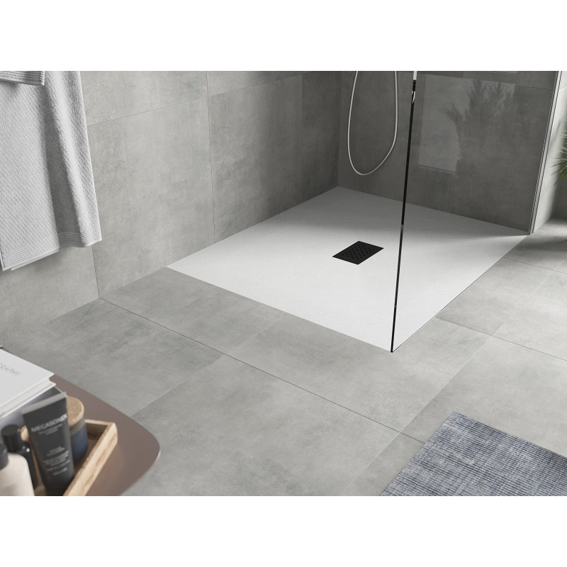 Mexen Hugo Rectangular SMC Shower Tray 110 x 100 cm, White, Black Cover - 42101011-B