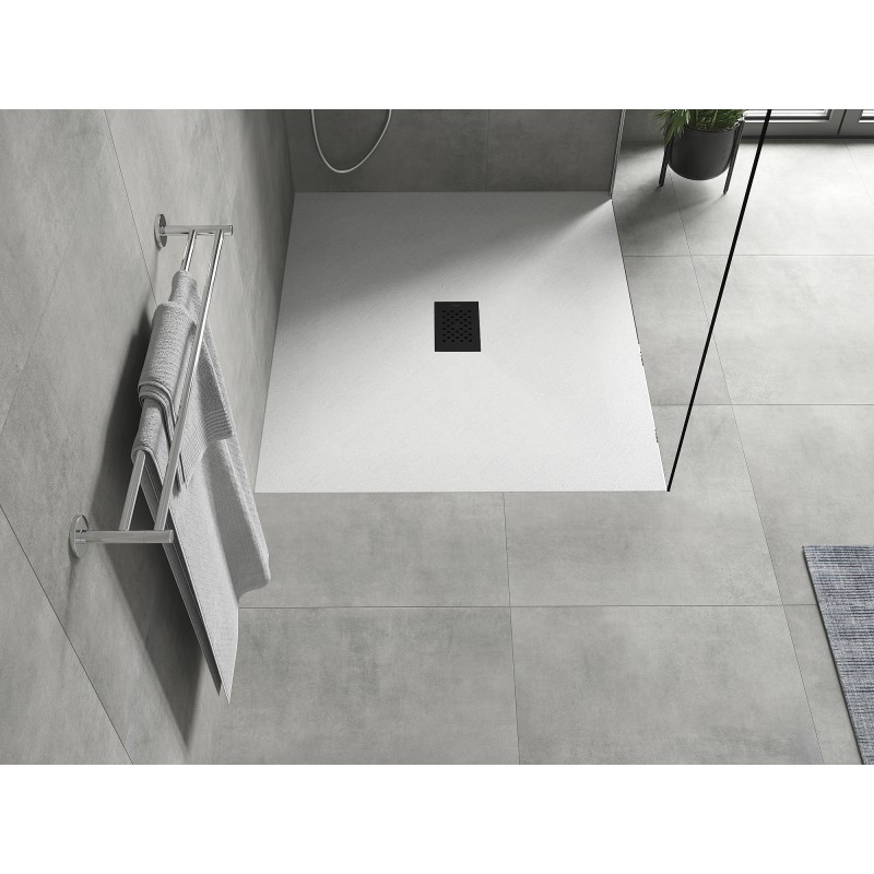 Mexen Hugo rectangular shower tray SMC 140 x 100 cm, white, black cover - 42101014-B