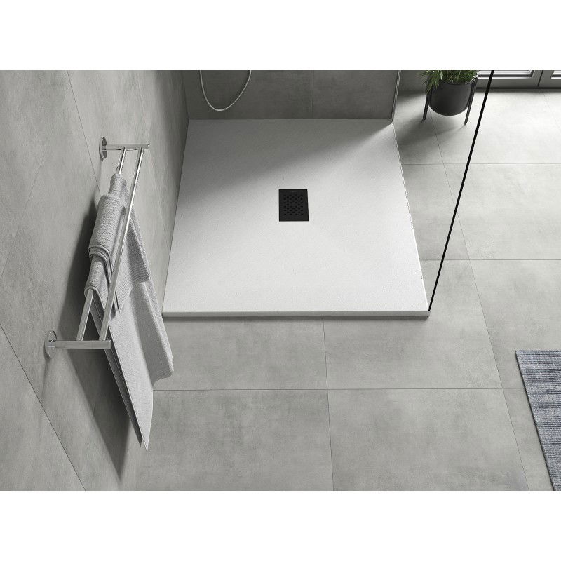 Mexen Hugo rectangular shower tray SMC 120 x 100 cm, white, black cover - 42101012-B