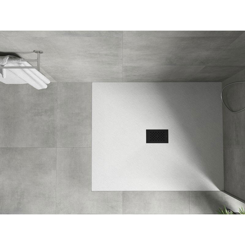 Mexen Hugo rectangular shower tray SMC 120 x 100 cm, white, black cover - 42101012-B