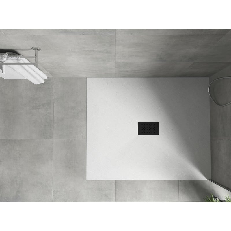 Mexen Hugo rectangular shower tray SMC 130 x 100 cm, white, black cover - 42101013-B