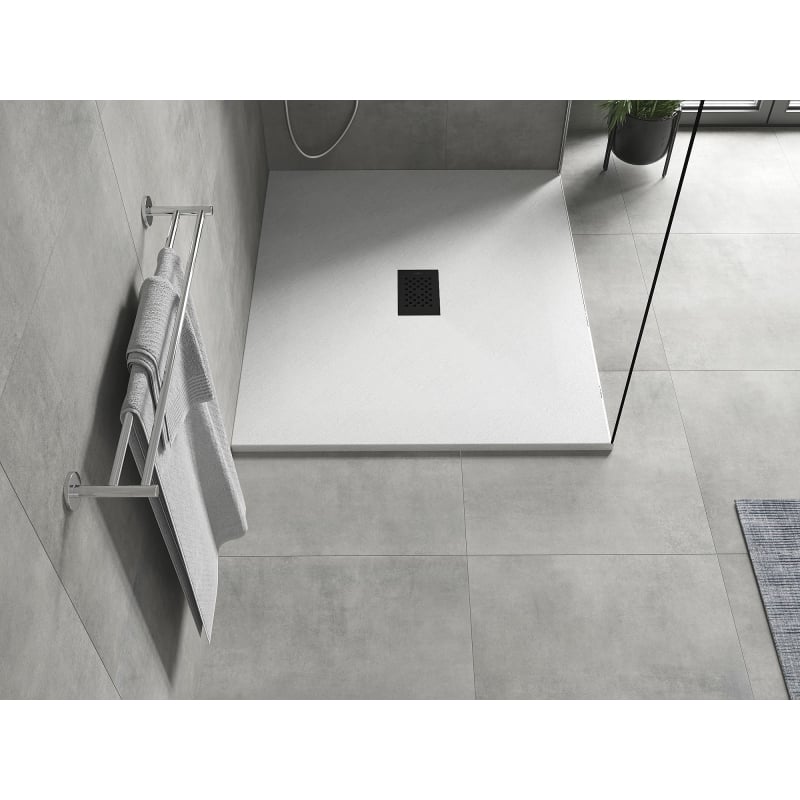 Mexen Hugo Rectangular SMC Shower Tray 110 x 100 cm, White, Black Cover - 42101011-B