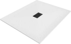 Mexen Hugo rectangular SMC shower tray 140 x 100 cm, white, black cover - 42101014-B